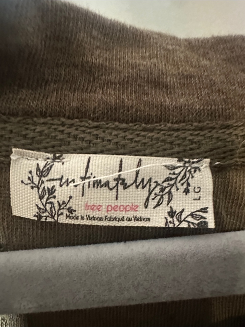 Free People Olive Green Relaxed Pullover thin Sweatshirt - Picture 2 of 5